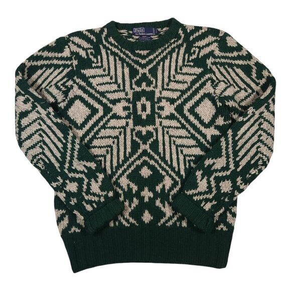 Polo Ralph Lauren Other - Vintage Polo Ralph Lauren Wool‎ Handknit Aztec Sweater Mens Small